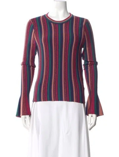 Pre-owned Simkhai Striped Crew Neck Top In Pink