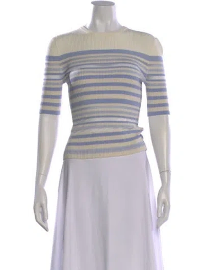 Pre-owned Simkhai Striped Crew Neck Top In Purple