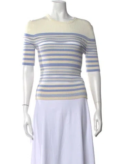 Pre-owned Simkhai Striped Crew Neck Top W/ Tags In Neutral