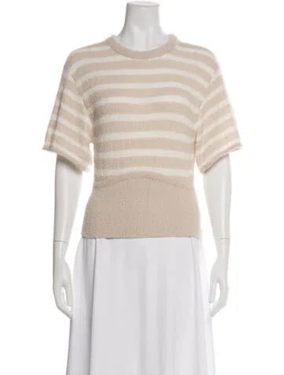 Pre-owned Simkhai Striped Crew Neck Top W/ Tags In Neutrals