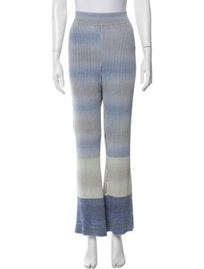 Pre-owned Simkhai Striped Flared Pants In Blue