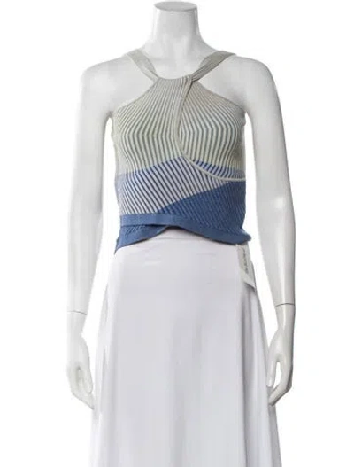 Pre-owned Simkhai Striped Halterneck Sweater In Blue