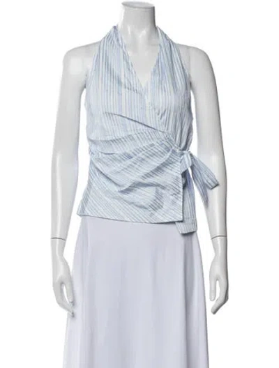 Pre-owned Simkhai Striped Halterneck Top In Blue