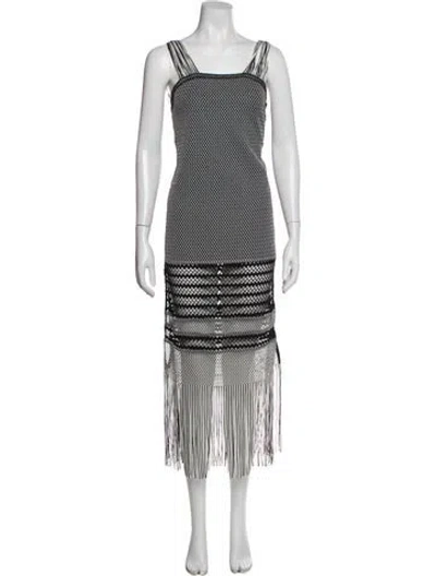 Pre-owned Simkhai Striped Long Dress In Black