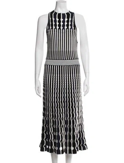 Pre-owned Simkhai Striped Long Dress In Black