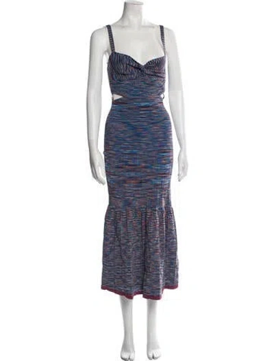 Pre-owned Simkhai Striped Long Dress In Blue