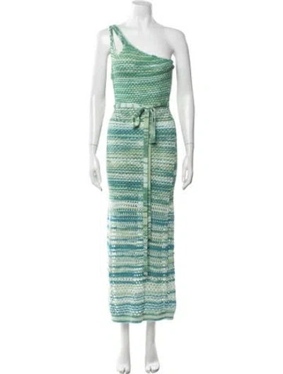 Pre-owned Simkhai Striped Long Dress In Green