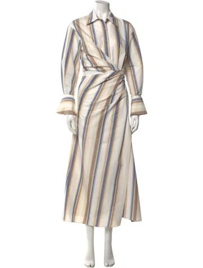 Pre-owned Simkhai Striped Long Dress In Neutral