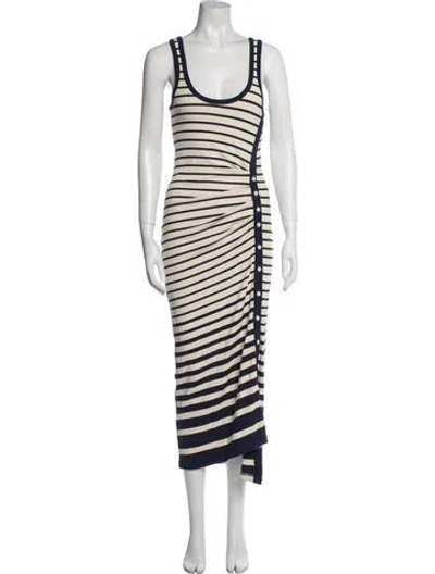 Pre-owned Simkhai Striped Long Dress In Neutral
