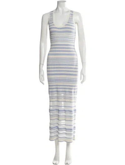 Pre-owned Simkhai Striped Long Dress In Neutral