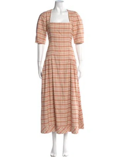 Pre-owned Simkhai Striped Long Dress In Orange