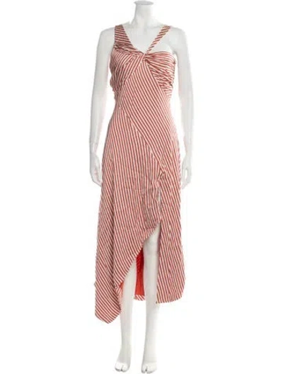 Pre-owned Simkhai Striped Long Dress In Red