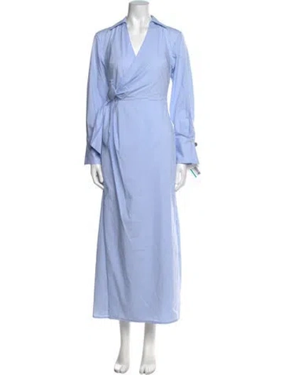 Pre-owned Simkhai Striped Long Dress W/ Tags In Blue