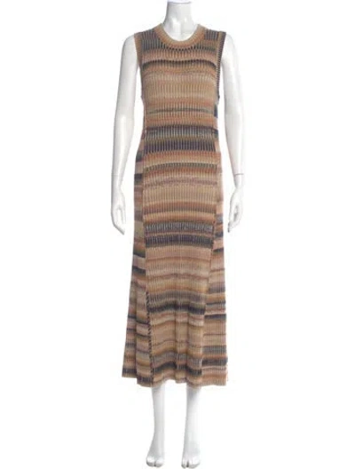 Pre-owned Simkhai Striped Long Dress W/ Tags In Neutral
