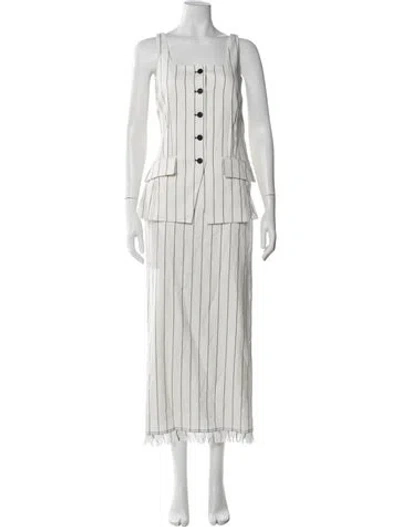 Pre-owned Simkhai Striped Long Dress W/ Tags In White