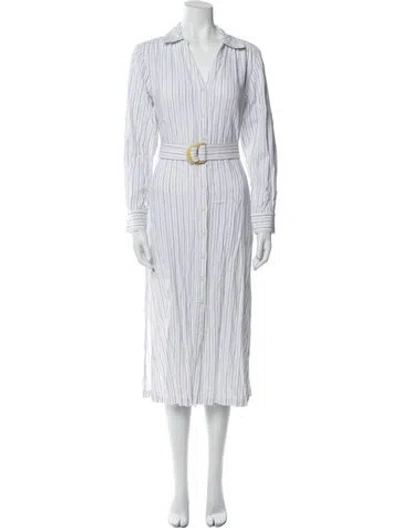Pre-owned Simkhai Striped Long Dress In White