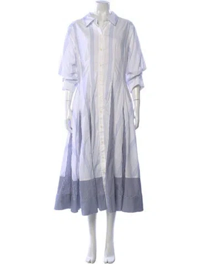 Pre-owned Simkhai Striped Long Dress In White