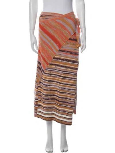 Pre-owned Simkhai Striped Long Skirt In Orange
