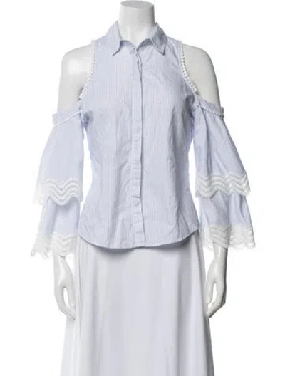 Pre-owned Simkhai Striped Long Sleeve Blouse In Multi
