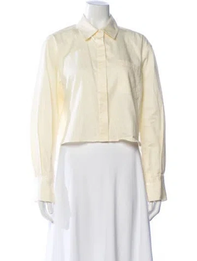 Pre-owned Simkhai Striped Long Sleeve Crop Top In Neutral