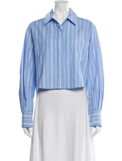 Pre-owned Simkhai Striped Long Sleeve Top In Blue