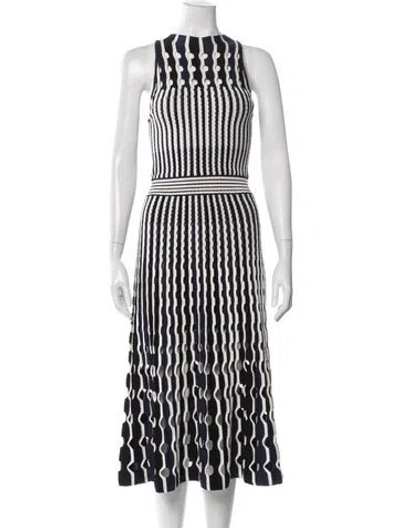 Pre-owned Simkhai Striped Midi Length Dress In Black