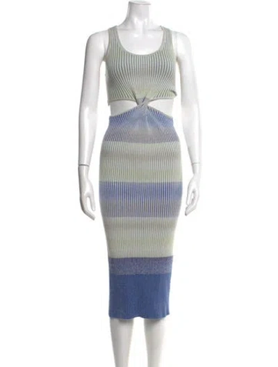 Pre-owned Simkhai Striped Midi Length Dress In Blue
