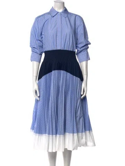 Pre-owned Simkhai Striped Midi Length Dress In Blue