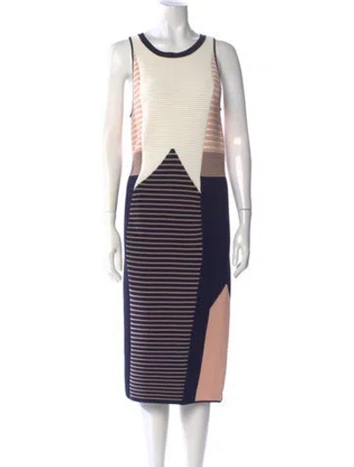 Pre-owned Simkhai Striped Midi Length Dress In Blue
