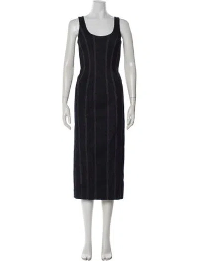 Pre-owned Simkhai Striped Midi Length Dress In Blue