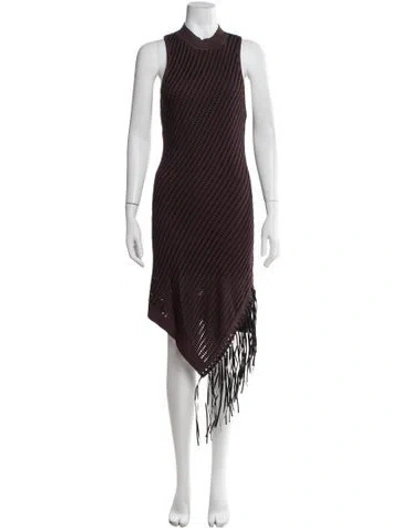 Pre-owned Simkhai Striped Midi Length Dress In Brown