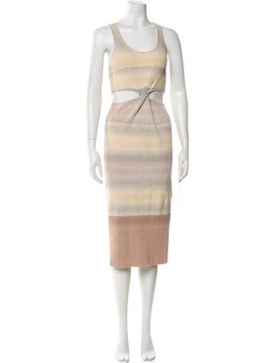 Pre-owned Simkhai Striped Midi Length Dress In Neutral
