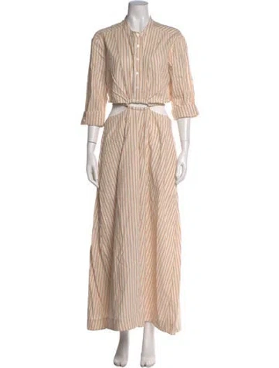 Pre-owned Simkhai Striped Midi Length Dress In Neutral