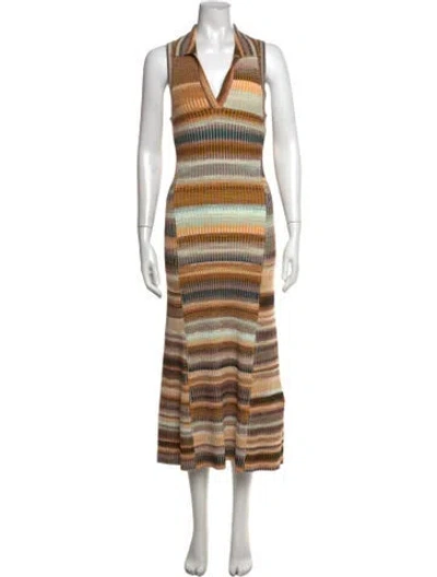 Pre-owned Simkhai Striped Midi Length Dress In Neutral