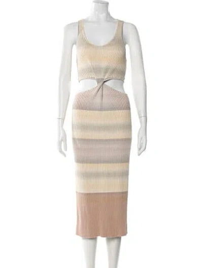 Pre-owned Simkhai Striped Midi Length Dress In Neutral