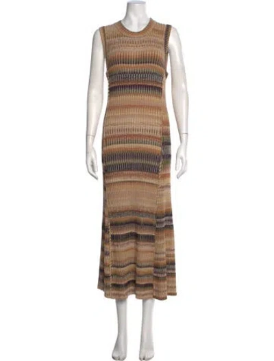 Pre-owned Simkhai Striped Midi Length Dress In Neutral