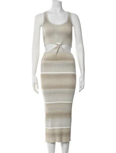 Pre-owned Simkhai Striped Midi Length Dress In Neutrals