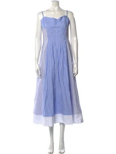 Pre-owned Simkhai Striped Midi Length Dress W/ Tags In Blue