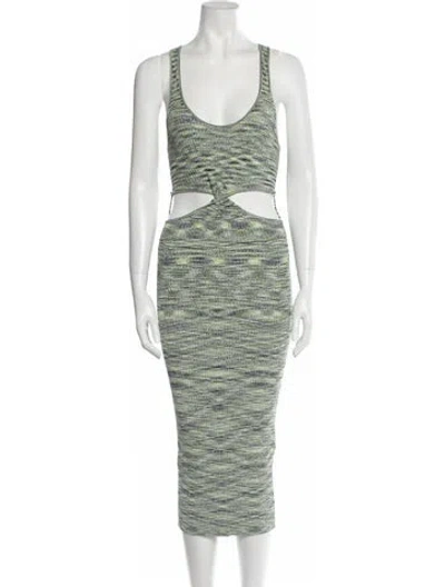 Pre-owned Simkhai Striped Midi Length Dress W/ Tags In Green