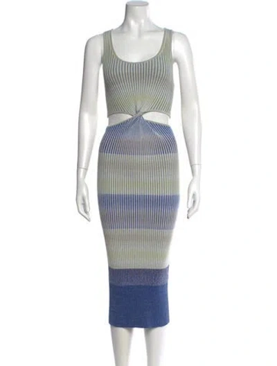 Pre-owned Simkhai Striped Midi Length Dress W/ Tags In Neutral