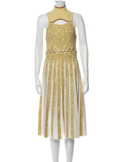 Pre-owned Simkhai Striped Midi Length Dress In Yellow