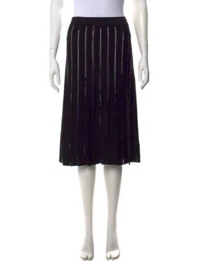Pre-owned Simkhai Striped Midi Length Skirt In Black