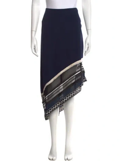 Pre-owned Simkhai Striped Midi Length Skirt In Blue