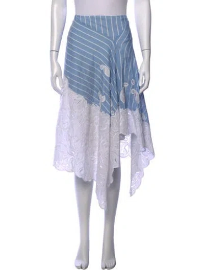 Pre-owned Simkhai Striped Midi Length Skirt In Blue