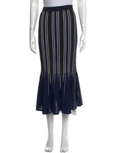 Pre-owned Simkhai Striped Midi Length Skirt In Blue