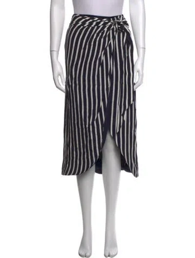 Pre-owned Simkhai Striped Midi Length Skirt In Blue/white