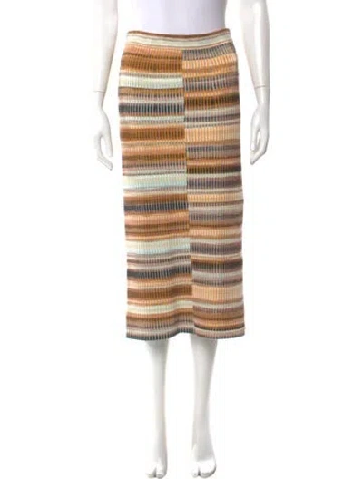 Pre-owned Simkhai Striped Midi Length Skirt In Brown