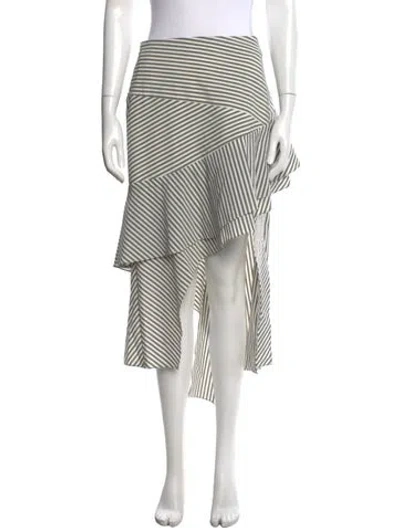 Pre-owned Simkhai Striped Midi Length Skirt In Green