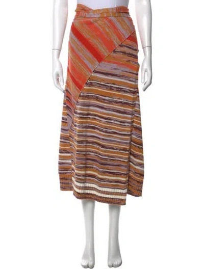 Pre-owned Simkhai Striped Midi Length Skirt In Neutrals