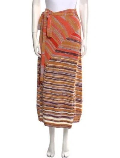 Pre-owned Simkhai Striped Midi Length Skirt In Orange